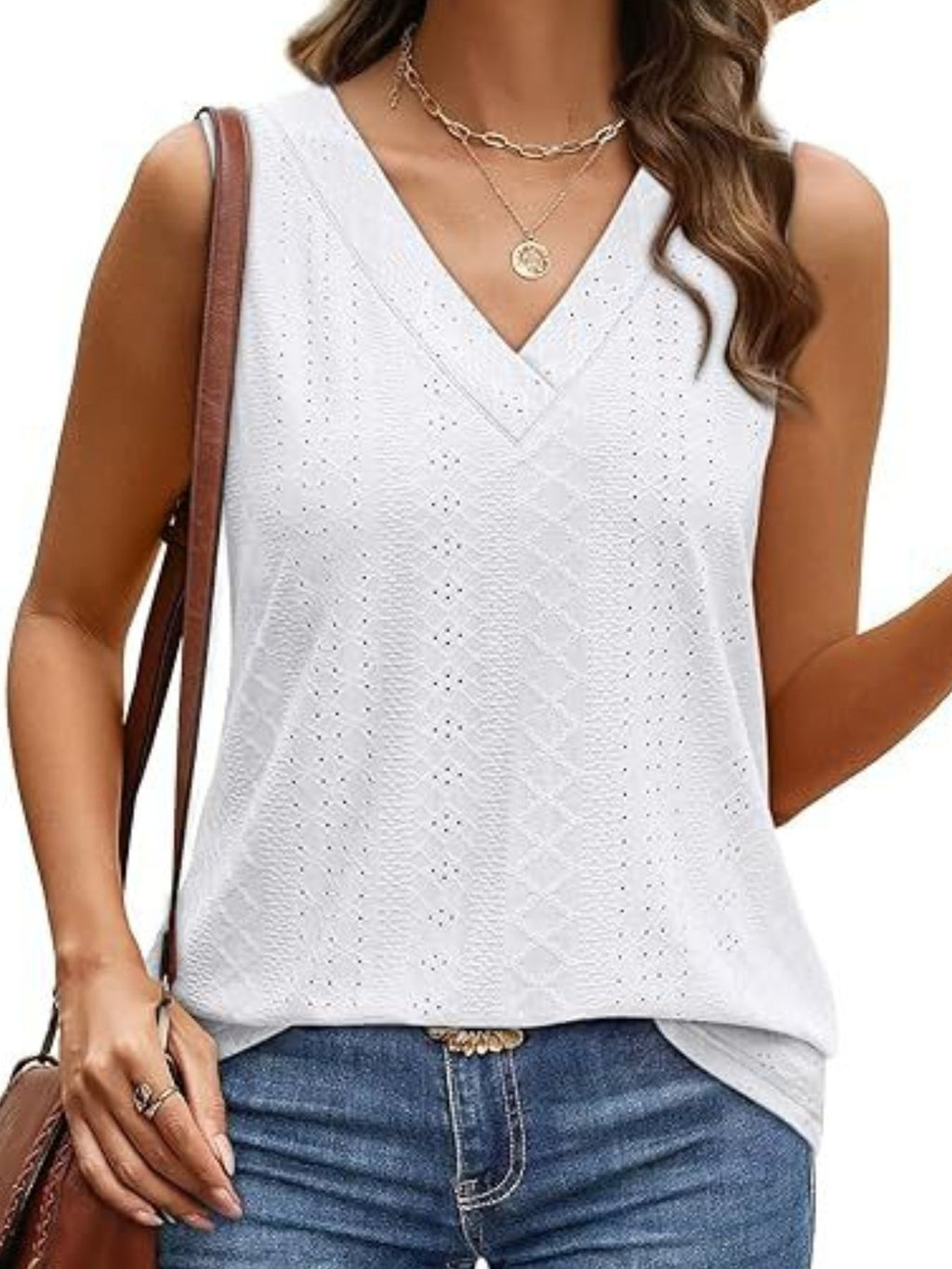 Eyelet V-neck Tank (27)