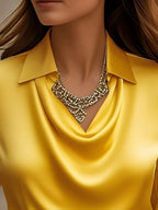 Satin Collar Long Sleeve Blouse (11)