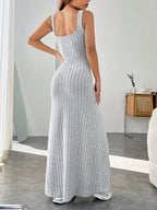 Ribbed Knit Square Neck Sleeveless Maxi Dress (7)