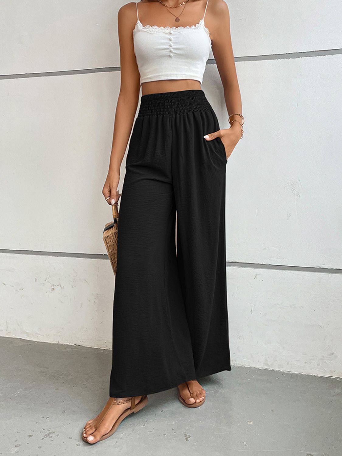 Wide Waistband Relax Fit Long Pants (4)
