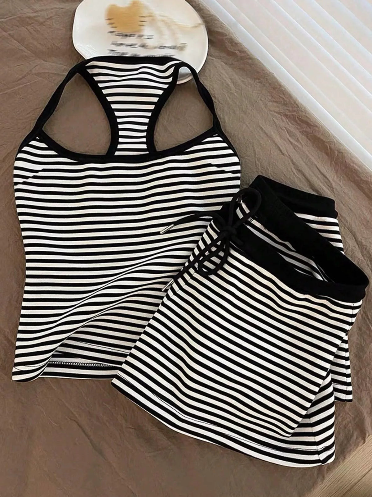 Striped Tank Top Shorts Set (5)