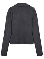 Plush Open Front Dropped Shoulder Jacket (3)