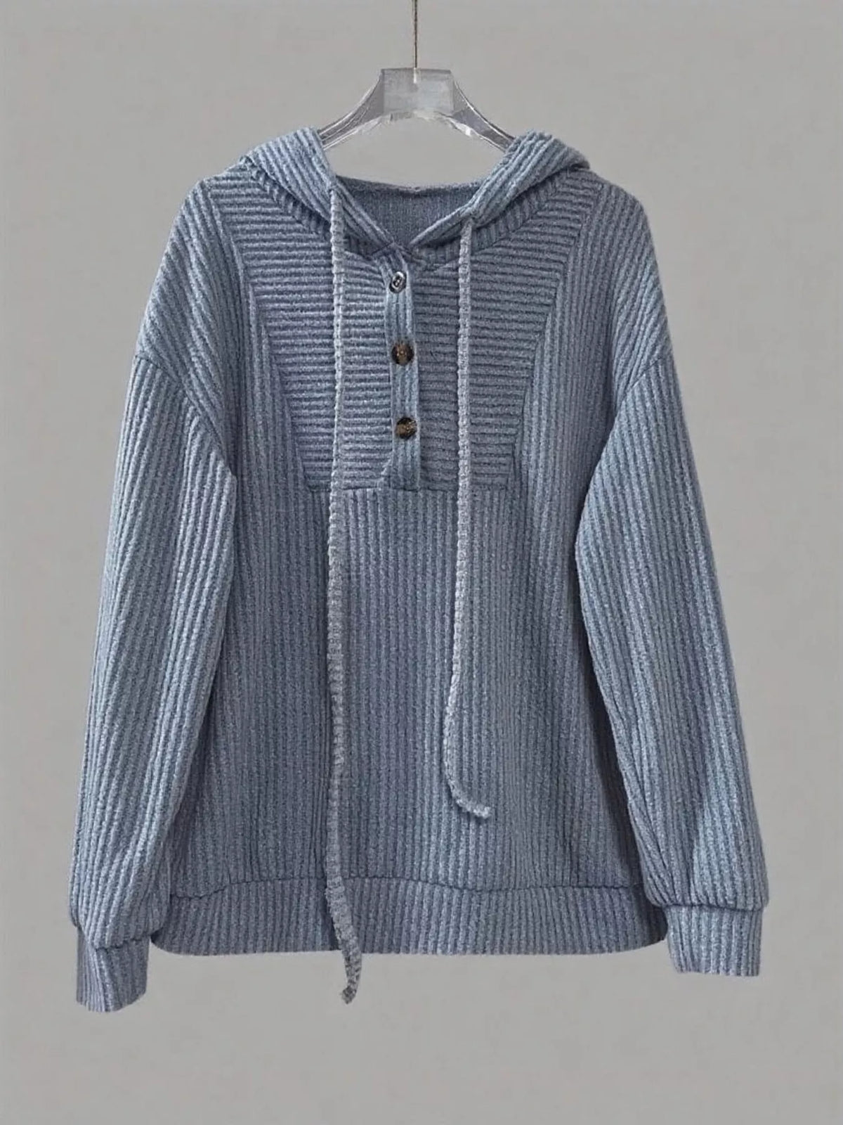 Button-front Drawstring Hoodie (11)
