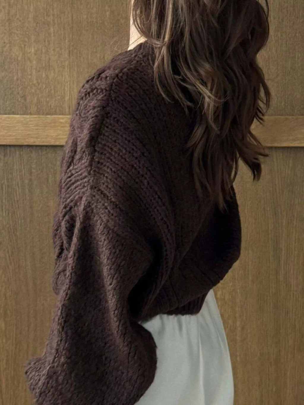 Cable Knit Button-down Cardigan (11)