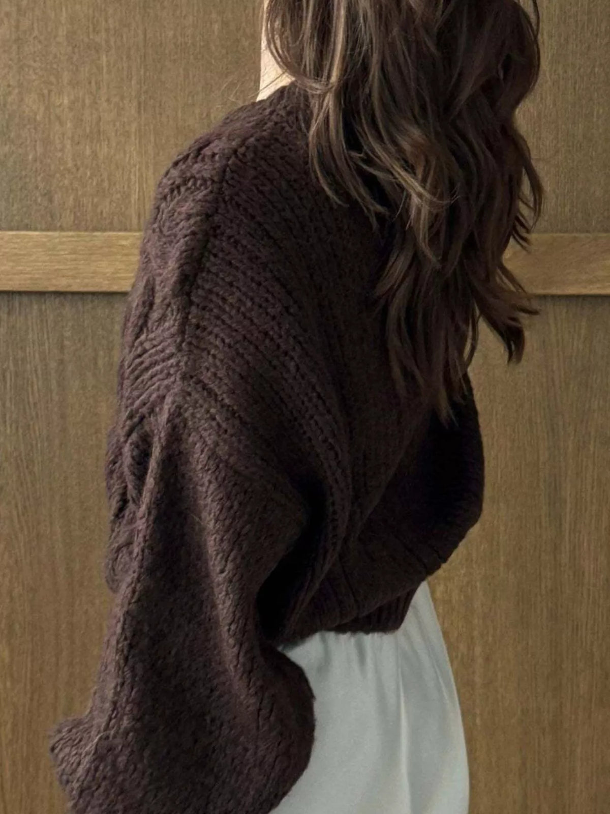 Cable Knit Button-down Cardigan (11)