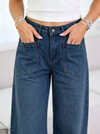 Wide-leg Jeans Front Patch Pockets (6)