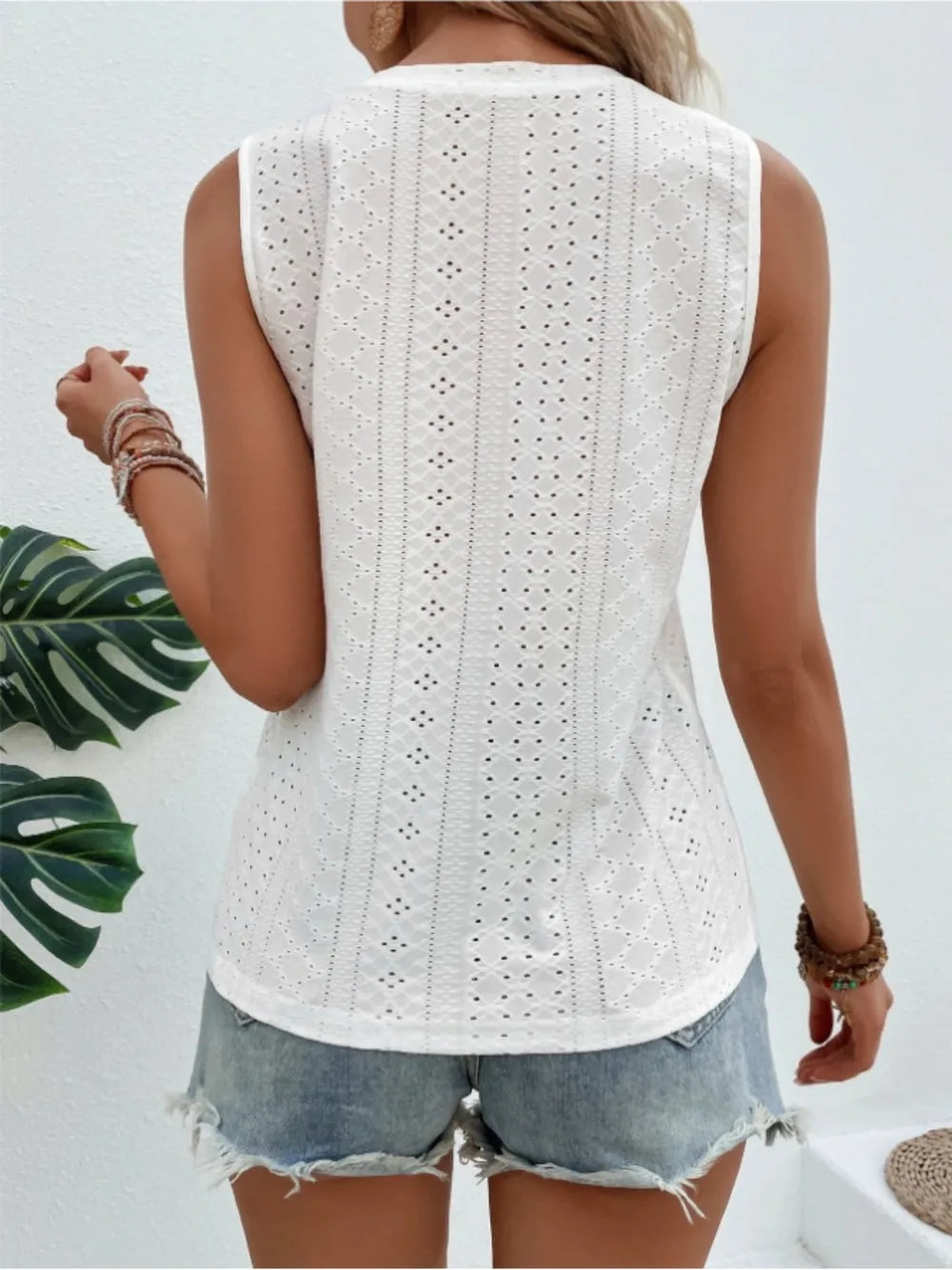 Eyelet Round Neck Tank (7)