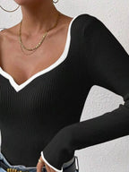 Contrast Trim Long Sleeve Knit Top (5)