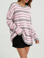 Striped Drop Shoulder Sweater (3)