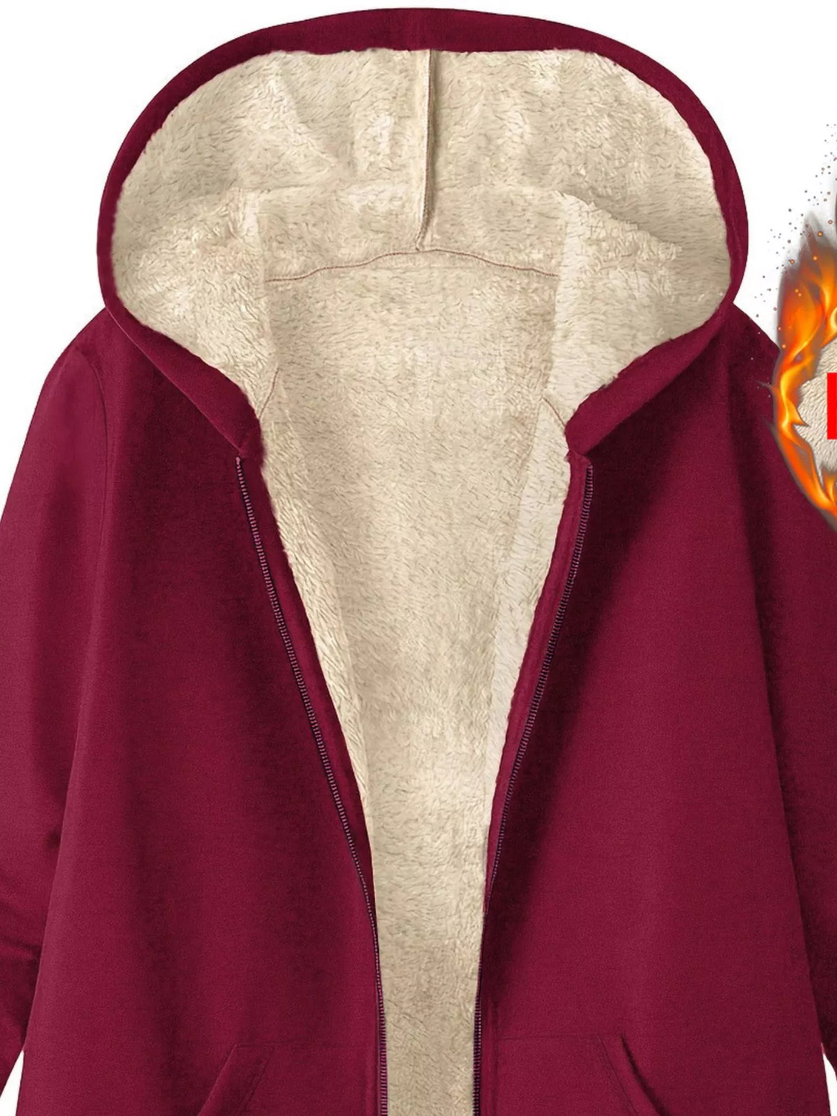 Fleece-lined Zip Up Hooded Outerwear (8)