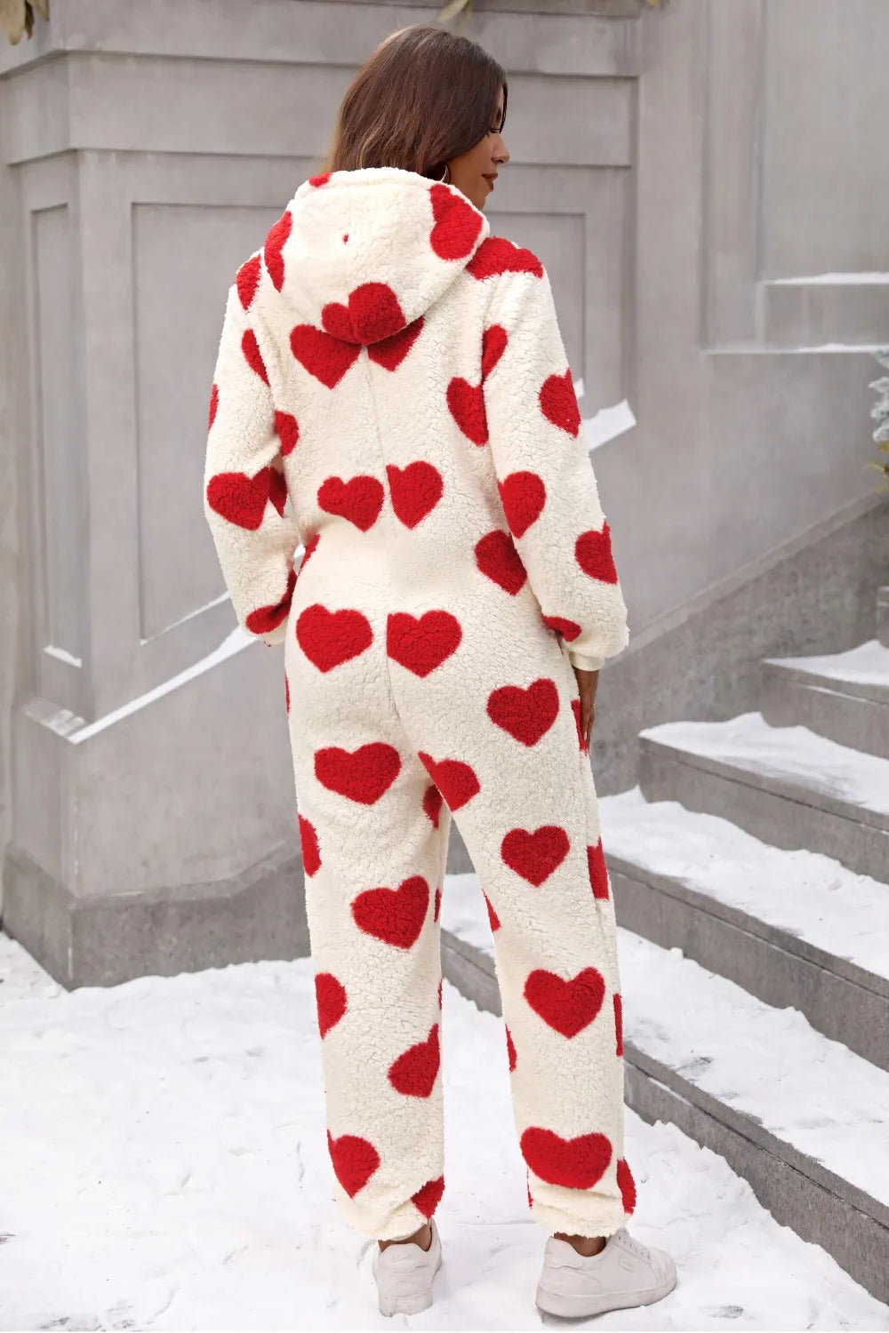 Fuzzy Heart Zip Up Hooded Lounge Jumpsuit (4)