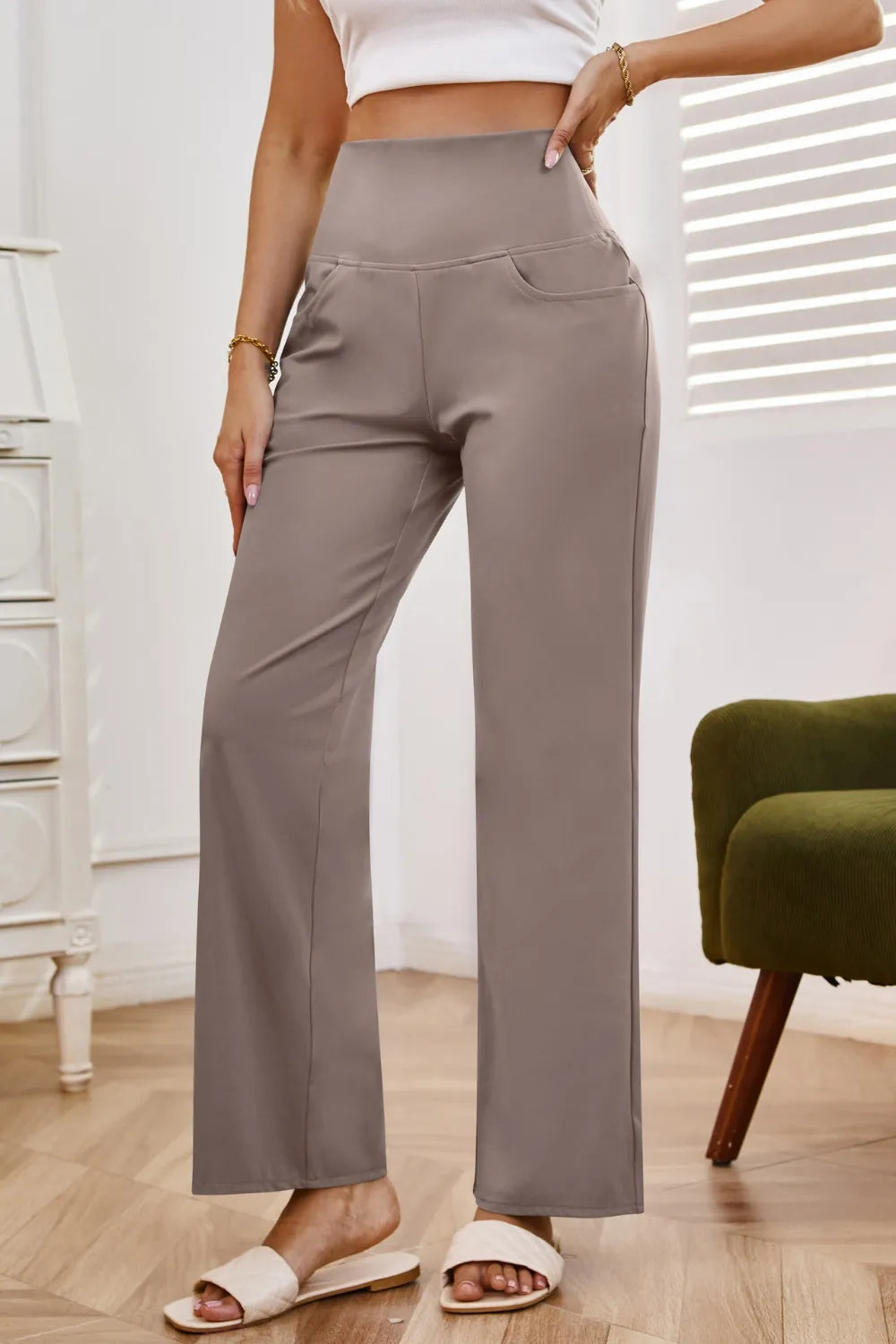 High Waist Wide Leg Pants Pockets (10)
