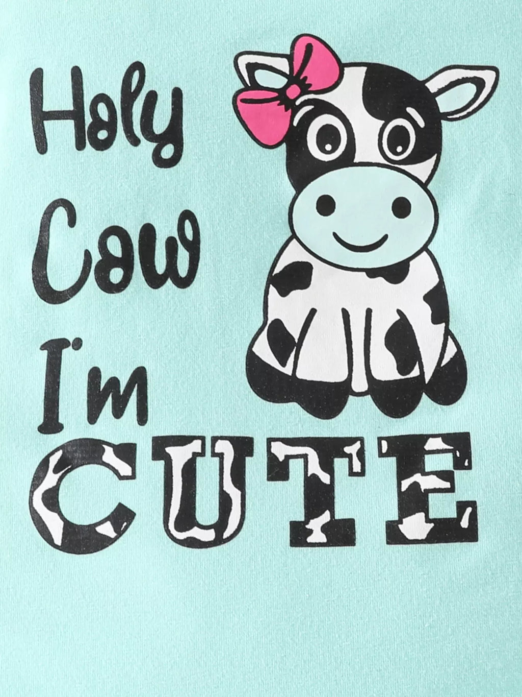 Children's Ruffled Cow Bodysuit Shorts Set Headband (4)