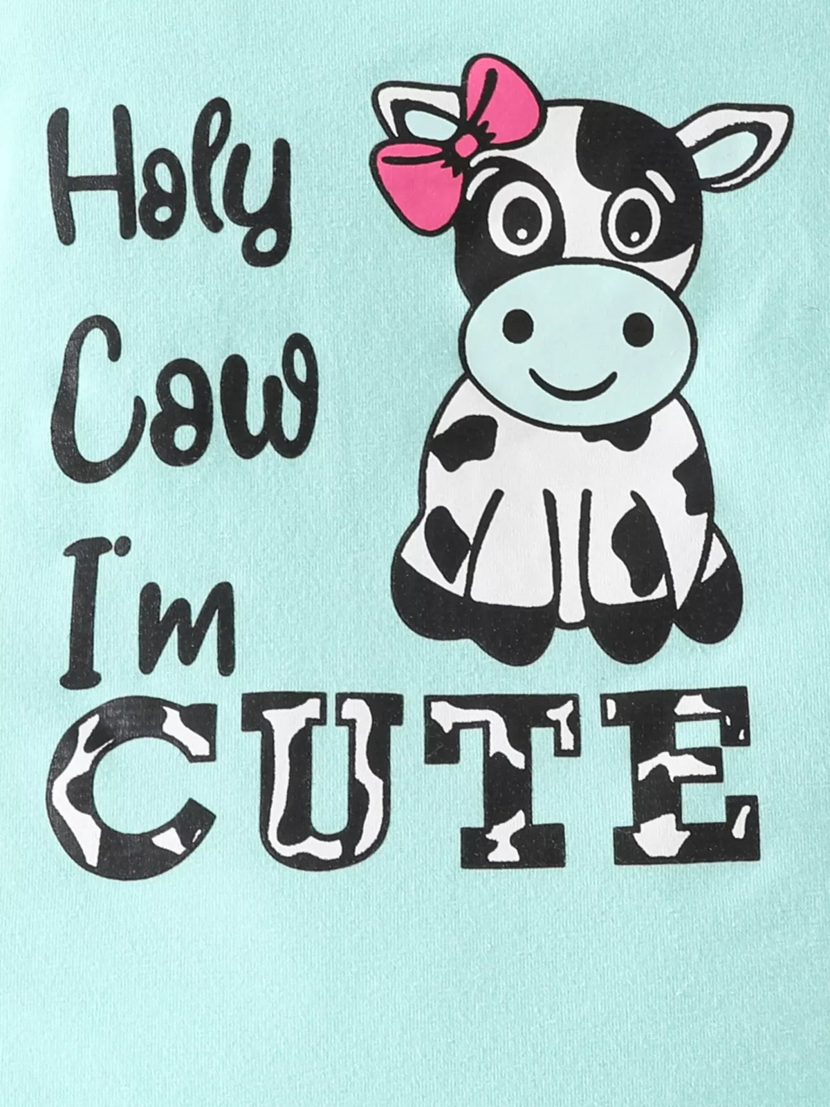 Children's Ruffled Cow Bodysuit Shorts Set Headband (4)