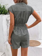 Striped Notched Tie Waist Romper (20)