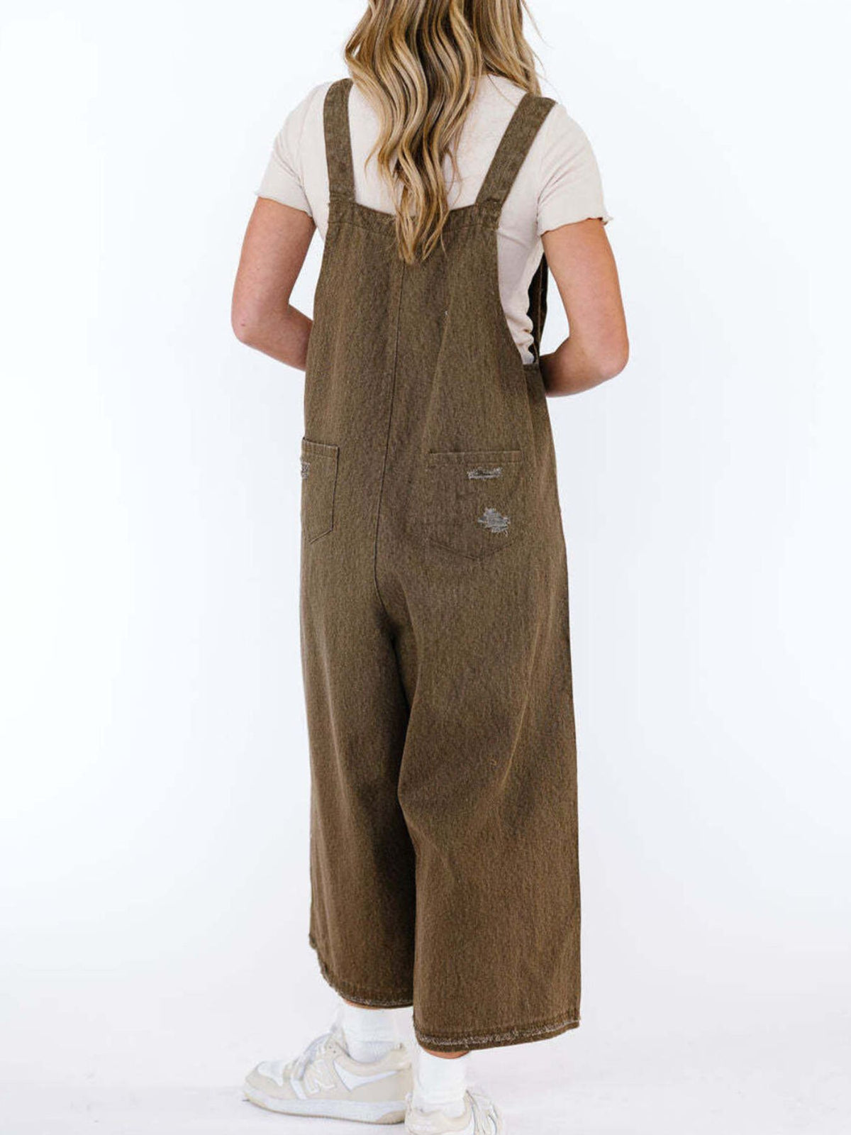 Distressed Wide Leg Denim Overalls (15)