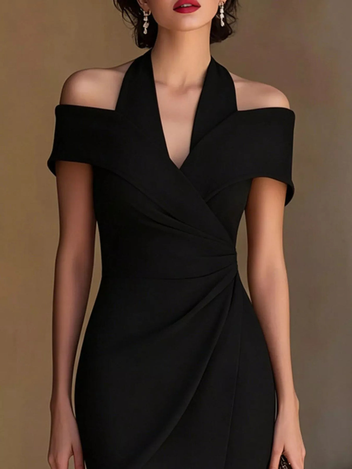 Cold Shoulder Halter Neck Midi Dress (15)
