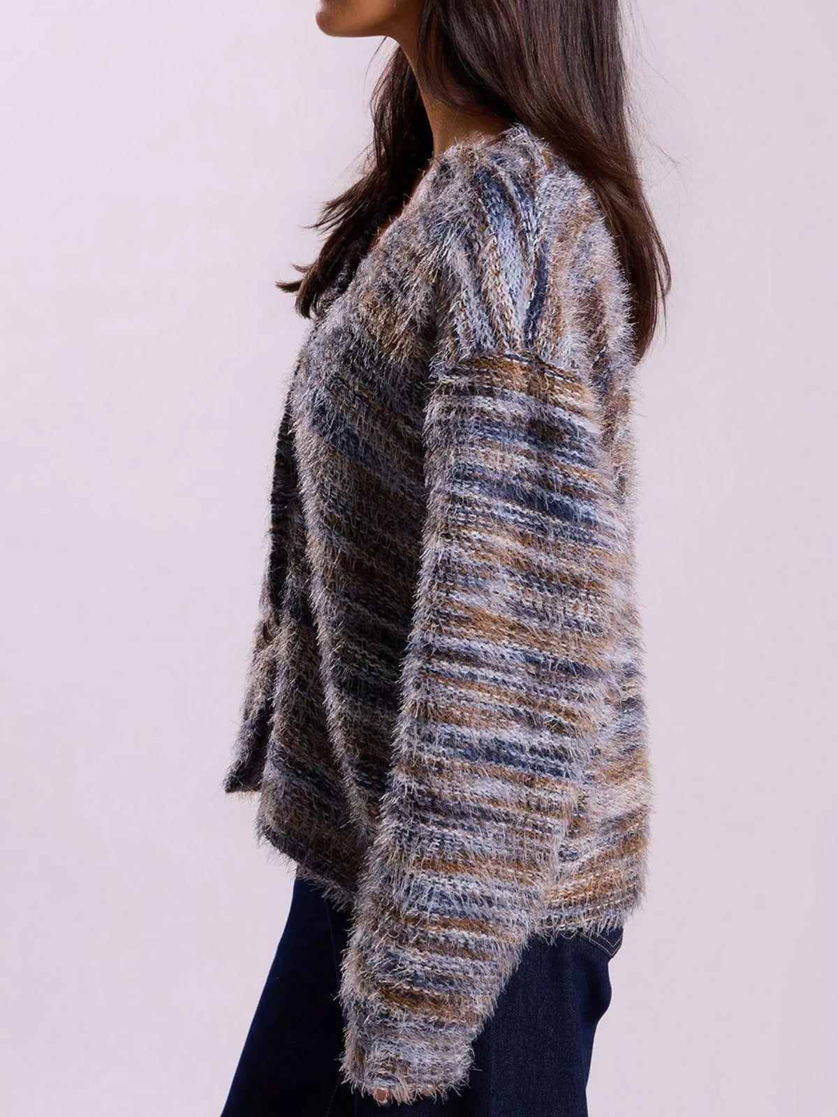 Chunky Knit V-neck Button-up Cardigan (24)