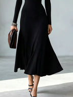 Full Size Mock Neck Cut-out Long Sleeve Midi Dress Plus (6)