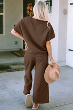 Short Sleeve Top Pants Set (19)