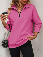 Quarter Zip Dropped Shoulder Sweatshirt (20)