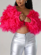 Faux Fur Open Front Cropped Outerwear (15)