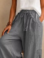 Lace Detail Slit Wide Leg Pants (8)