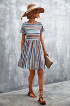 Striped Round Neck Dress (17)