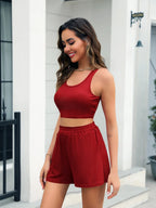 Scoop Neck Tank Shorts Set (8)
