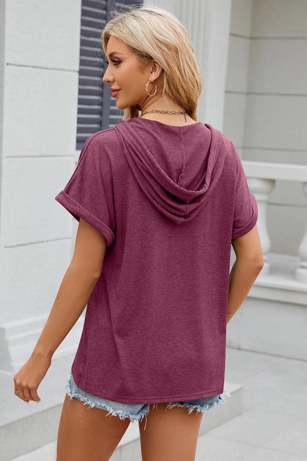 Hooded Short Sleeve T-shirt (4)