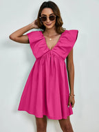 V-neck Cap Sleeve Mini Dress (22)