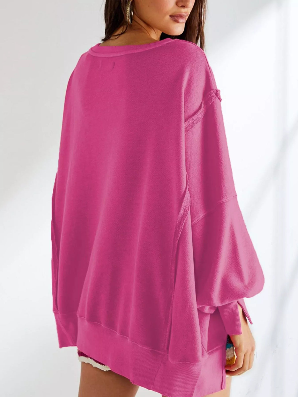 Oversized Relaxed Fit Crew Neck Sweatshirt (7)