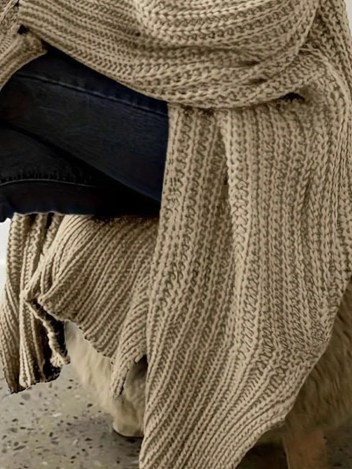 Chunky Knit Open Front Cardigan (15)