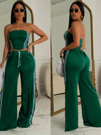 Sleeveless Tube Top Wide Leg Pants Set (12)