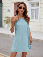 Eyelet Sleeveless Mini Dress (5)