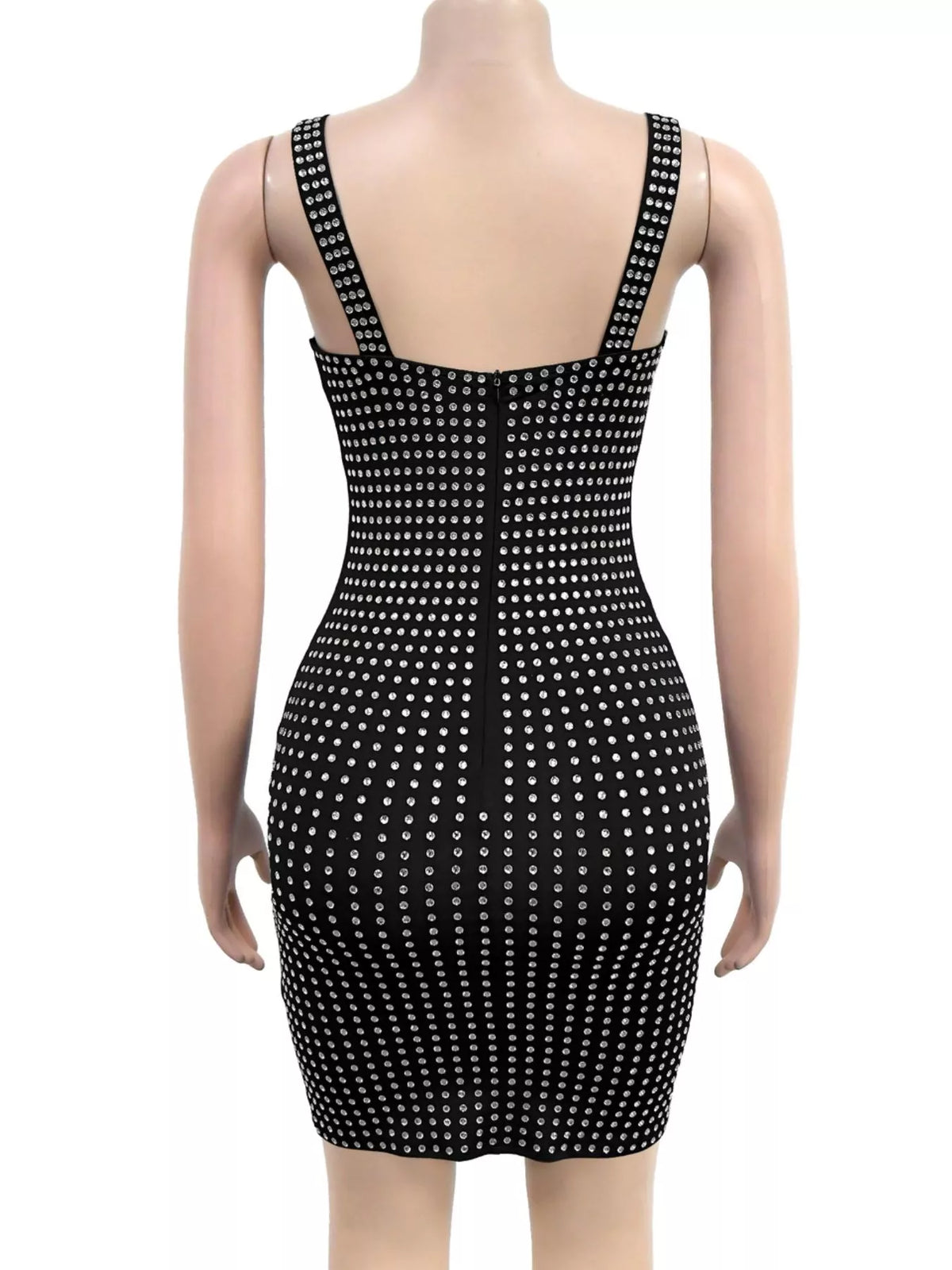 Rhinestone Embellished Bodycon Mini Dress (5)