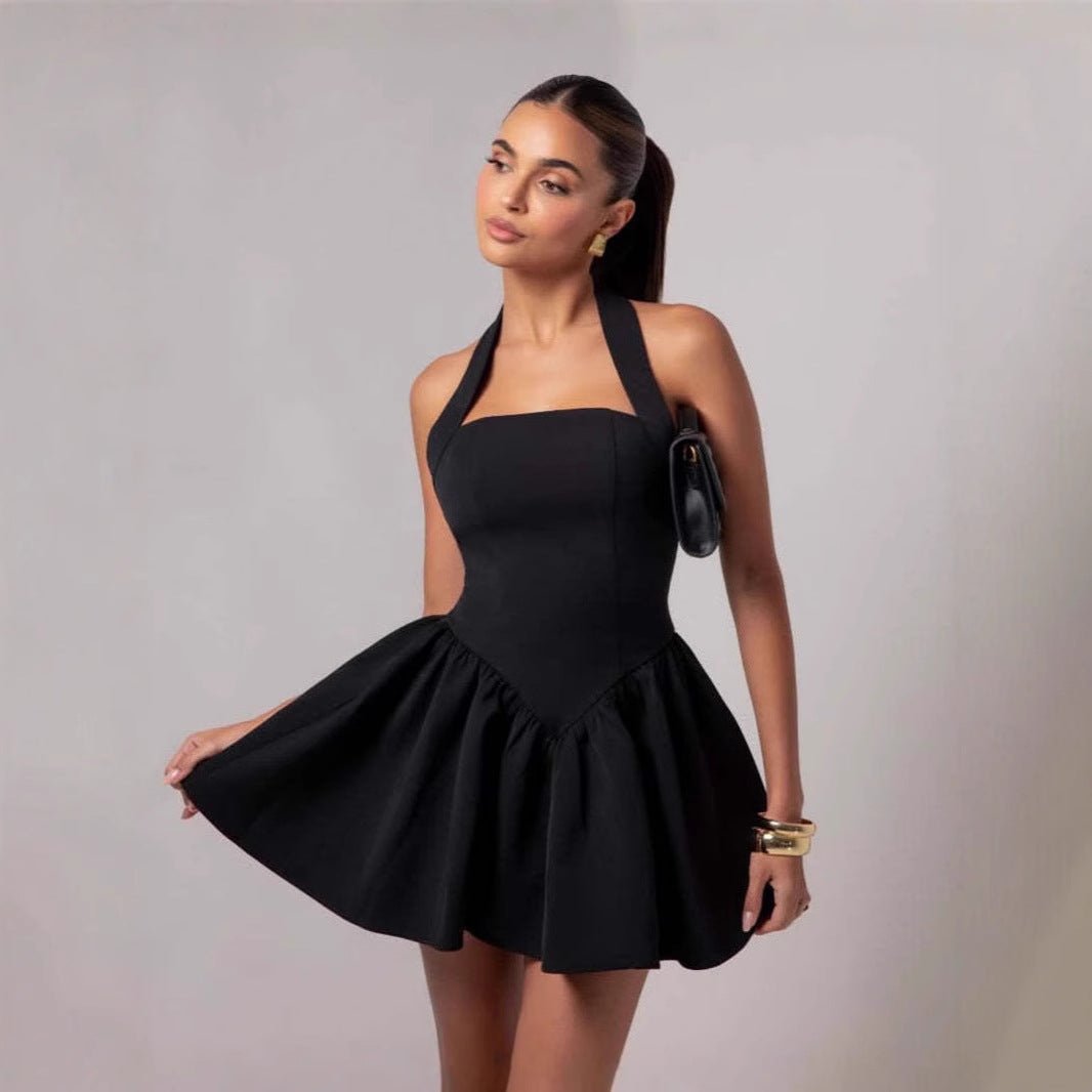 Ruffled Mini Sling Dress Stitching photo 4