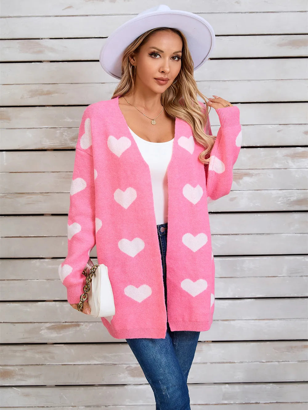 Heart Open Front Long Sleeve Cardigan (17)