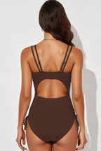 Tied Cutout Plunge One-piece Swimsuit (14)