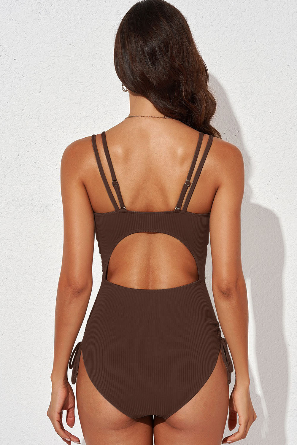 Tied Cutout Plunge One-piece Swimsuit (14)