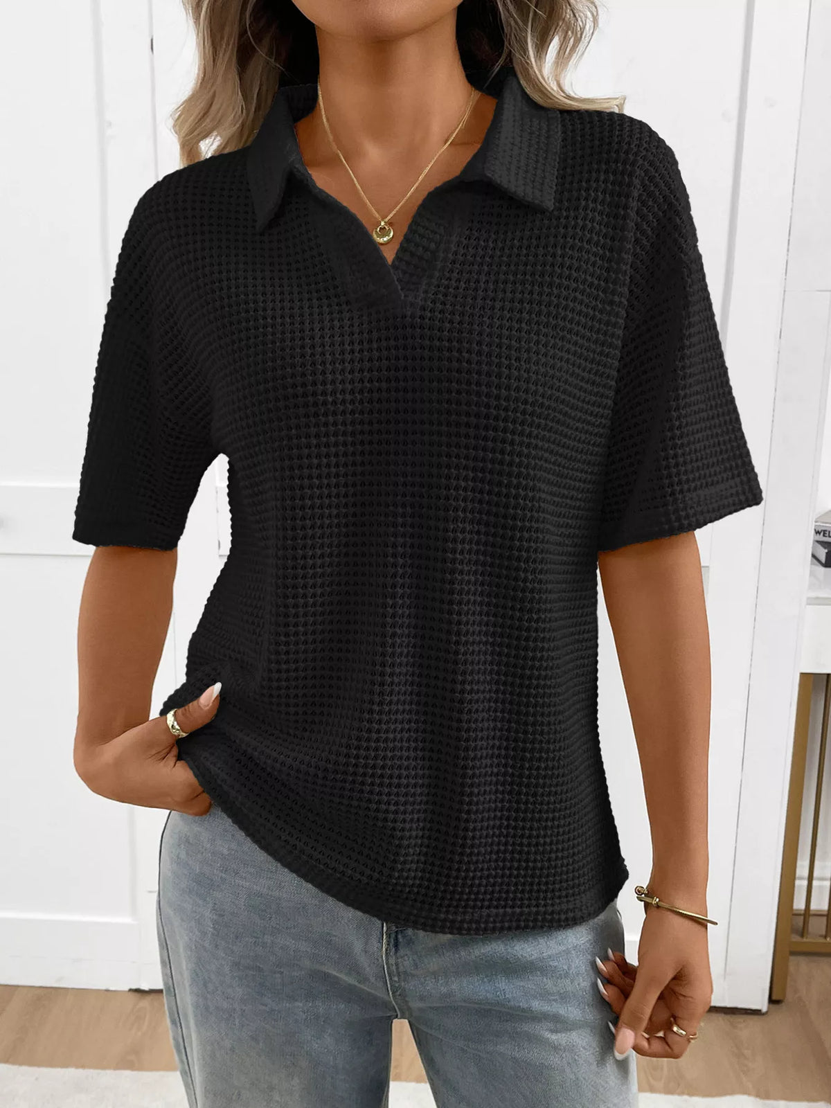 Striped Knit Short Sleeve Top (15)