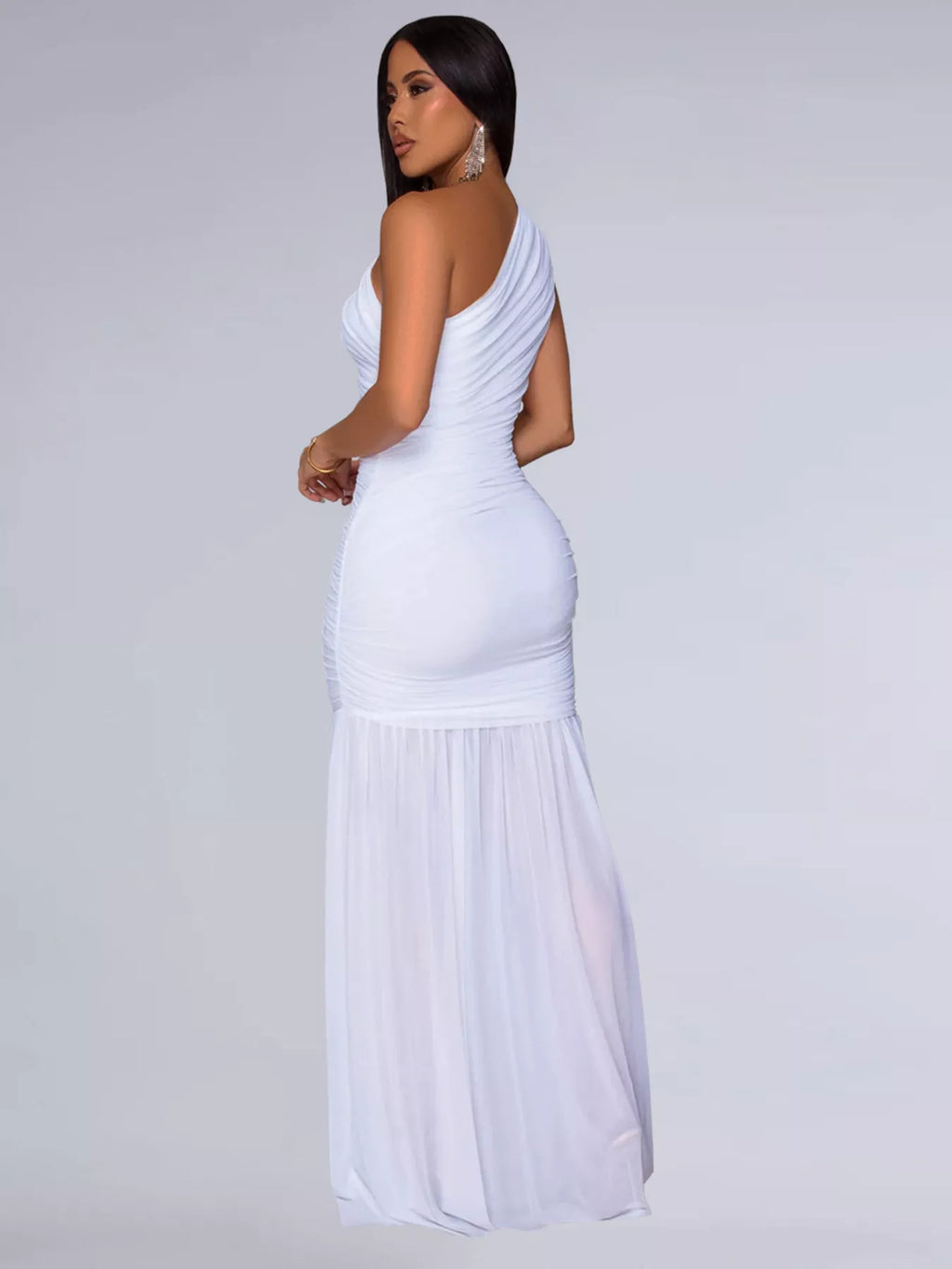 One-shoulder Ruched Bodycon Maxi Dress (17)