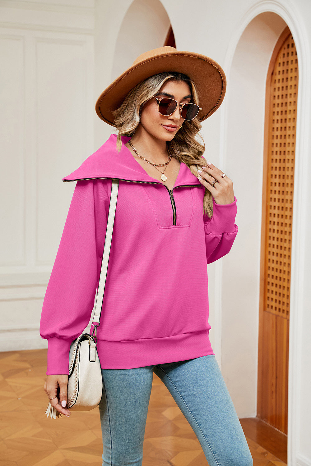 Half-zip Collared Sweatshirt (19)