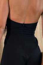 Halter Neck Wide Leg Jumpsuit Keyhole Detail (16)