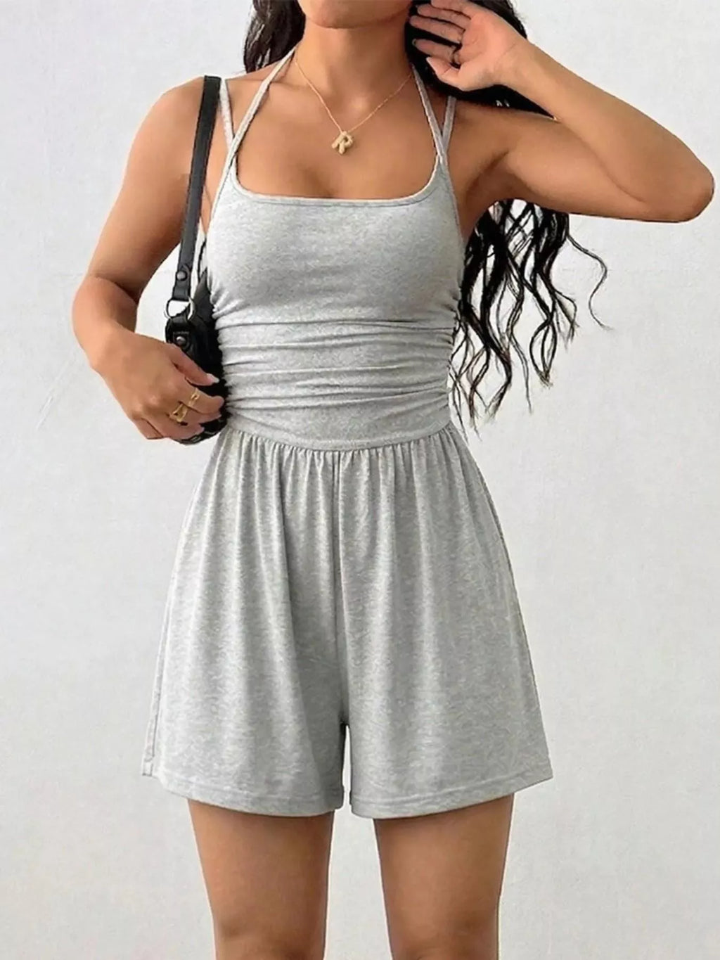 Ruched Spaghetti Strap Romper (13)