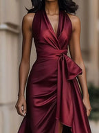 Full Size High-low Ruffled Satin Maxi Dress Plus (2)
