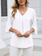 V-neck 3/4 Sleeve Blouse (23)