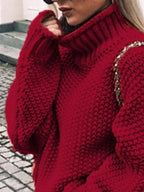 Chunky Knit Turtleneck Sweater (2)