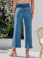 Button Fly Cropped Jeans Pockets (2)