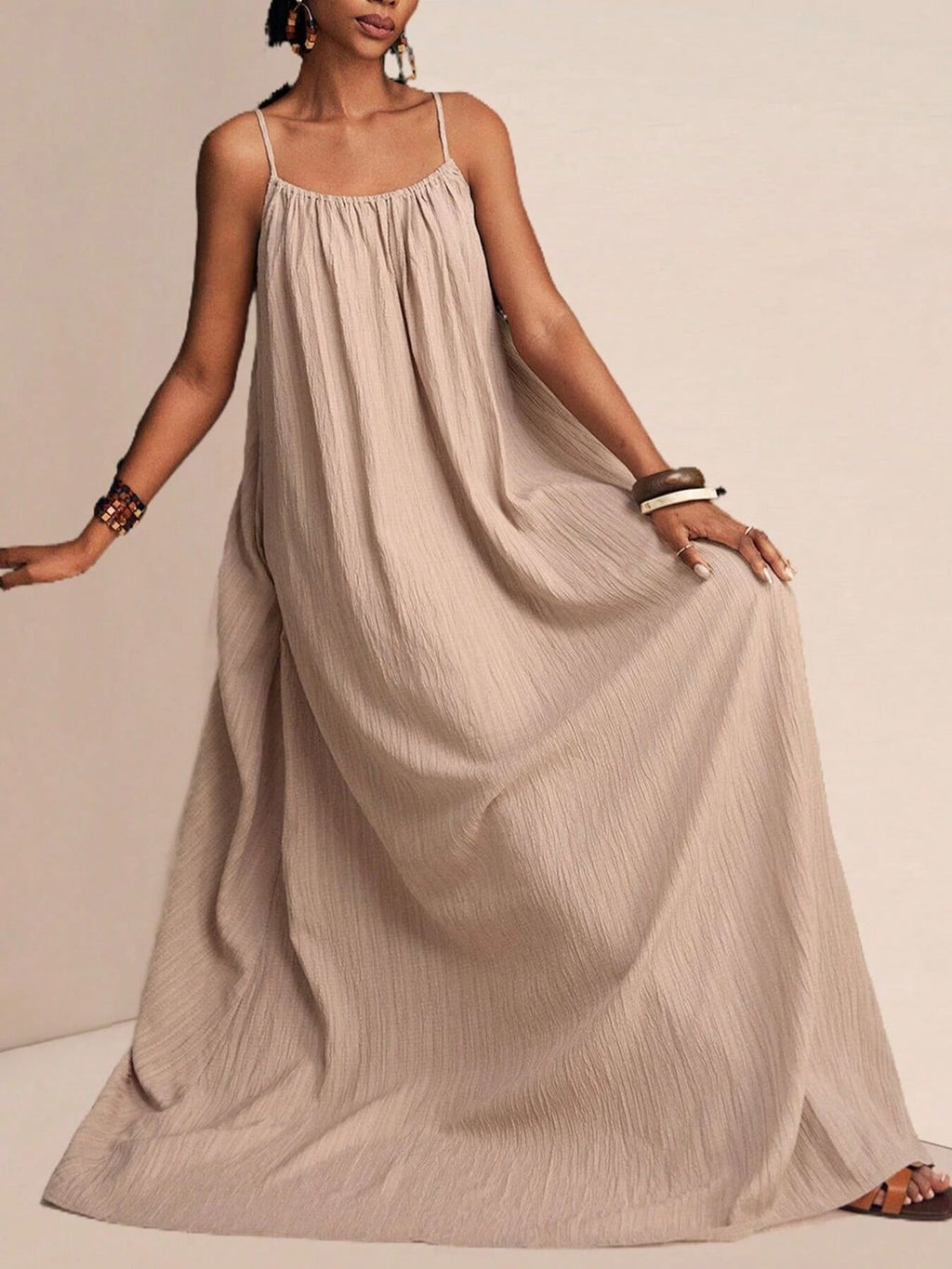 Spaghetti Strap Flowy Maxi Dress (5)